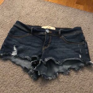 Dark wash denim shorts